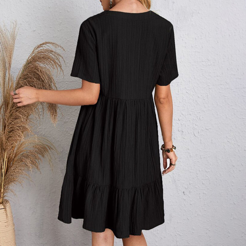 Vestido Boho Elegante para Mujer con Mangas Cortas