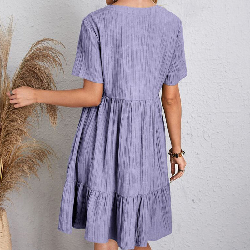 Vestido Boho Elegante para Mujer con Mangas Cortas
