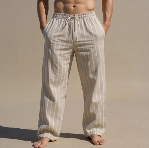 Men's Linen Pants with Stylish Stripes
