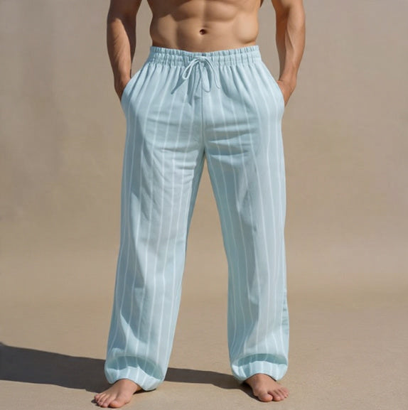 Men's Linen Pants with Stylish Stripes