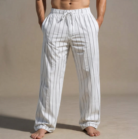 Men's Linen Pants with Stylish Stripes