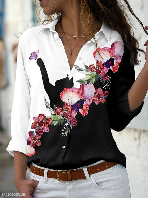 Blusa Elegante para Mujer con Estampado Floral Vibrante