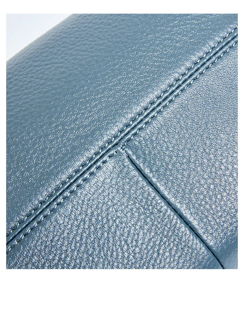 Zency Elegant Genuine Leather Handbag Women Shoulder Bag Large Capacity Simple Medium Tote Bag Crossbody Bag With Two Straps