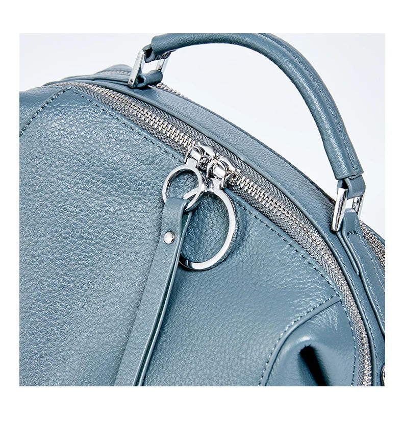 Zency Elegant Genuine Leather Handbag Women Shoulder Bag Large Capacity Simple Medium Tote Bag Crossbody Bag With Two Straps