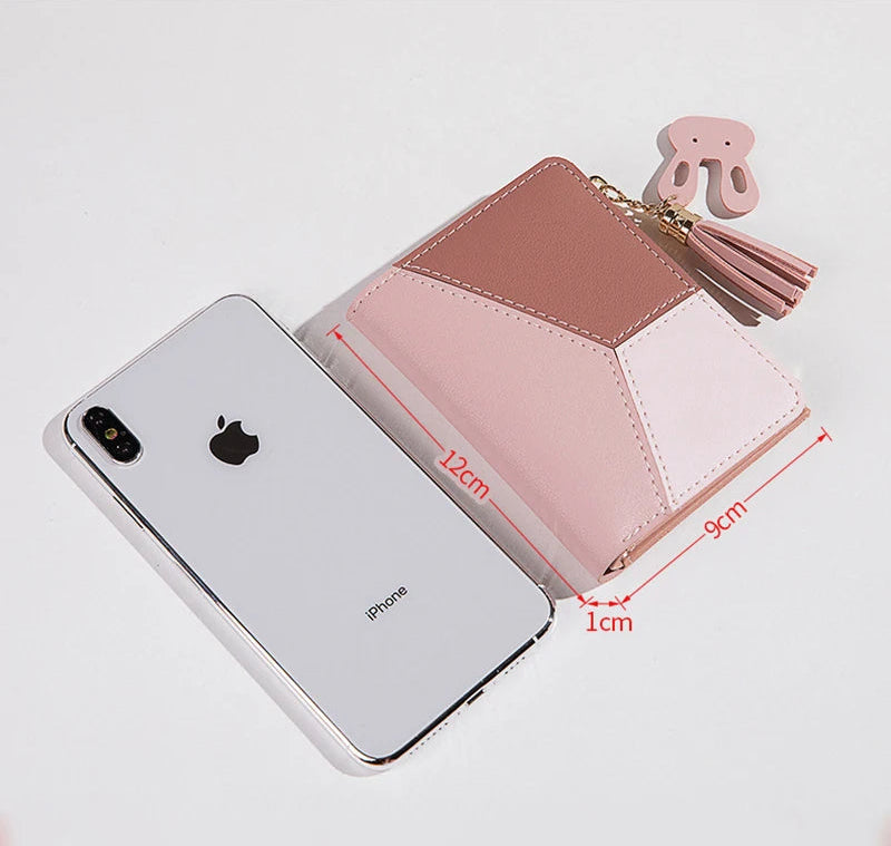 Cartera de mujer de cuero PU, cartera de mujer hecha de cuero, monederos para mujer, tarjetero, monederos portátiles plegables para mujer