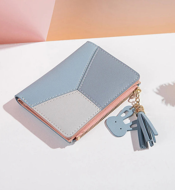 Cartera de mujer de cuero PU, cartera de mujer hecha de cuero, monederos para mujer, tarjetero, monederos portátiles plegables para mujer