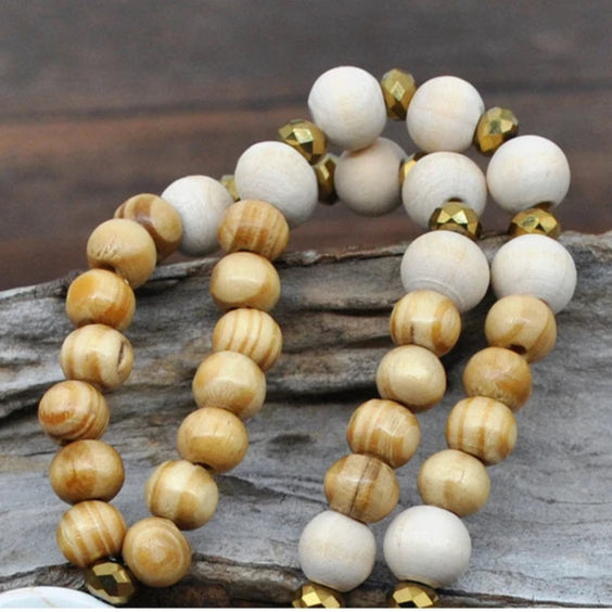Yumfeel Tassel Long Necklace Handmade Wood Beads Stone Peaceful Pendant Women Summer Beach Dresses Necklaces