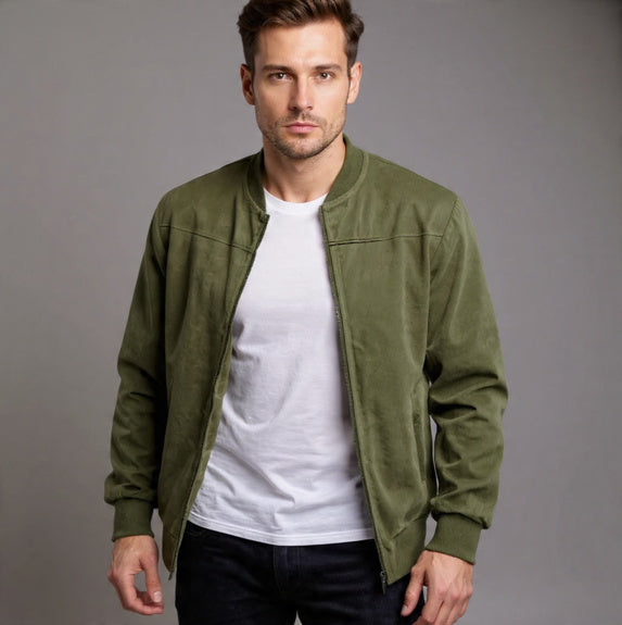 Men's Vintage Suede Zipper Jacket