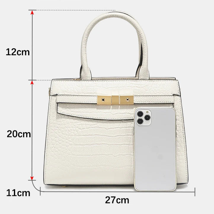 Zency Cowhide High Quality Ladies Handbags Genuine Leather Top-handle Bag For Work Luxury Designer Brand Crossbody Mom Bag