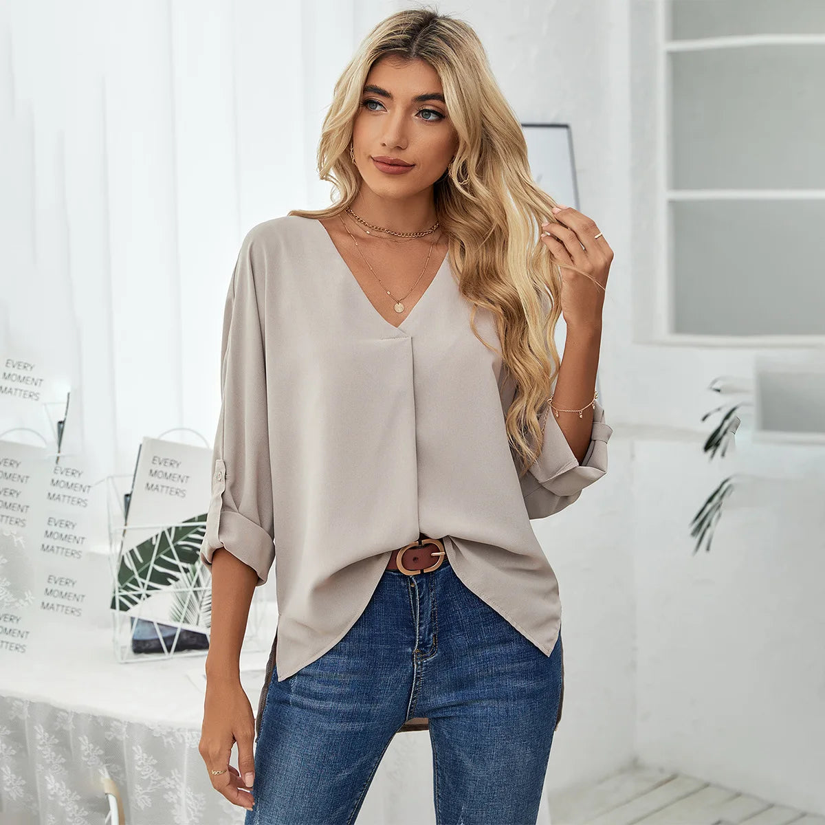 Solid Casual Loose Blouses For Women Fashion 2025 Autumn Vintage Women's Oversized Shirts And Blouses Elegant Youth Female Tops