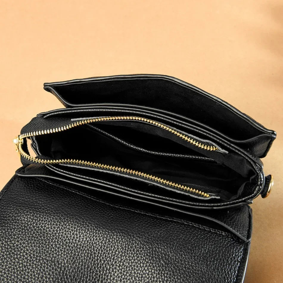 Genuine Leather Bag for Women Luxury Brand Small Ladies Handbag High Quality Natural Cowskin Female Shoulder Crossbody Bags Tote