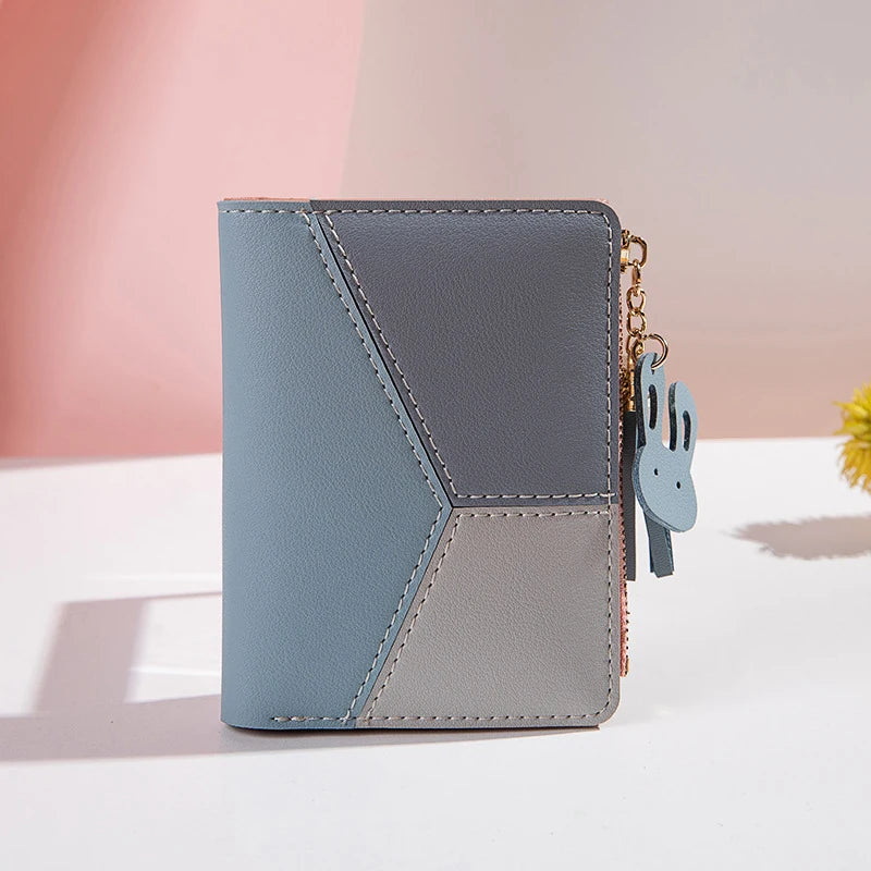 Cartera de mujer de cuero PU, cartera de mujer hecha de cuero, monederos para mujer, tarjetero, monederos portátiles plegables para mujer