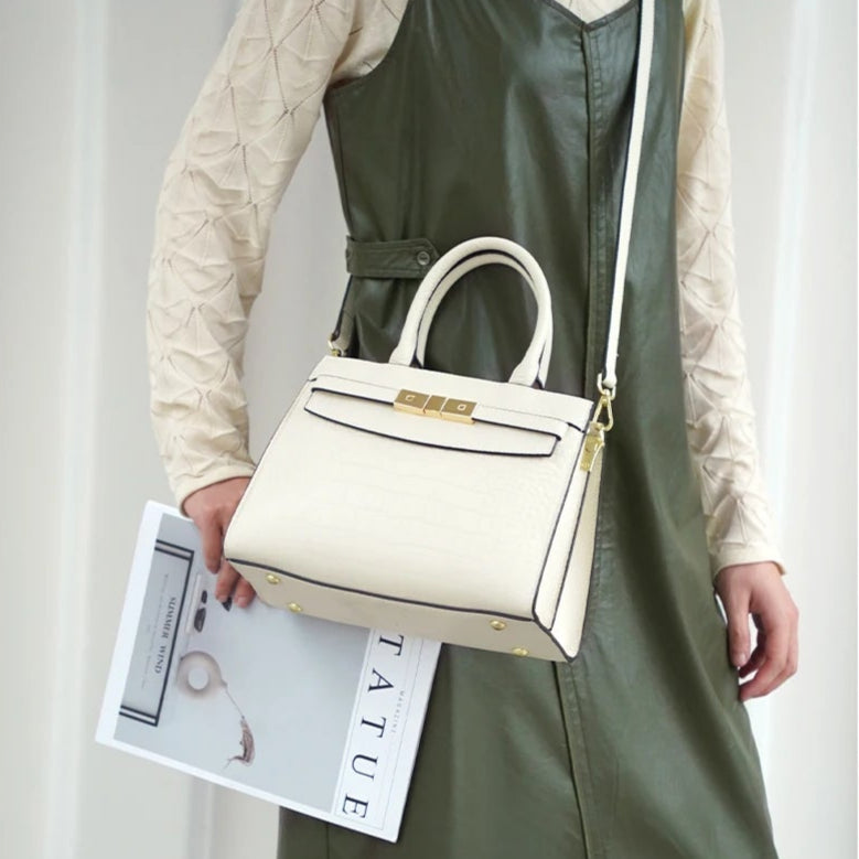 Zency Cowhide High Quality Ladies Handbags Genuine Leather Top-handle Bag For Work Luxury Designer Brand Crossbody Mom Bag