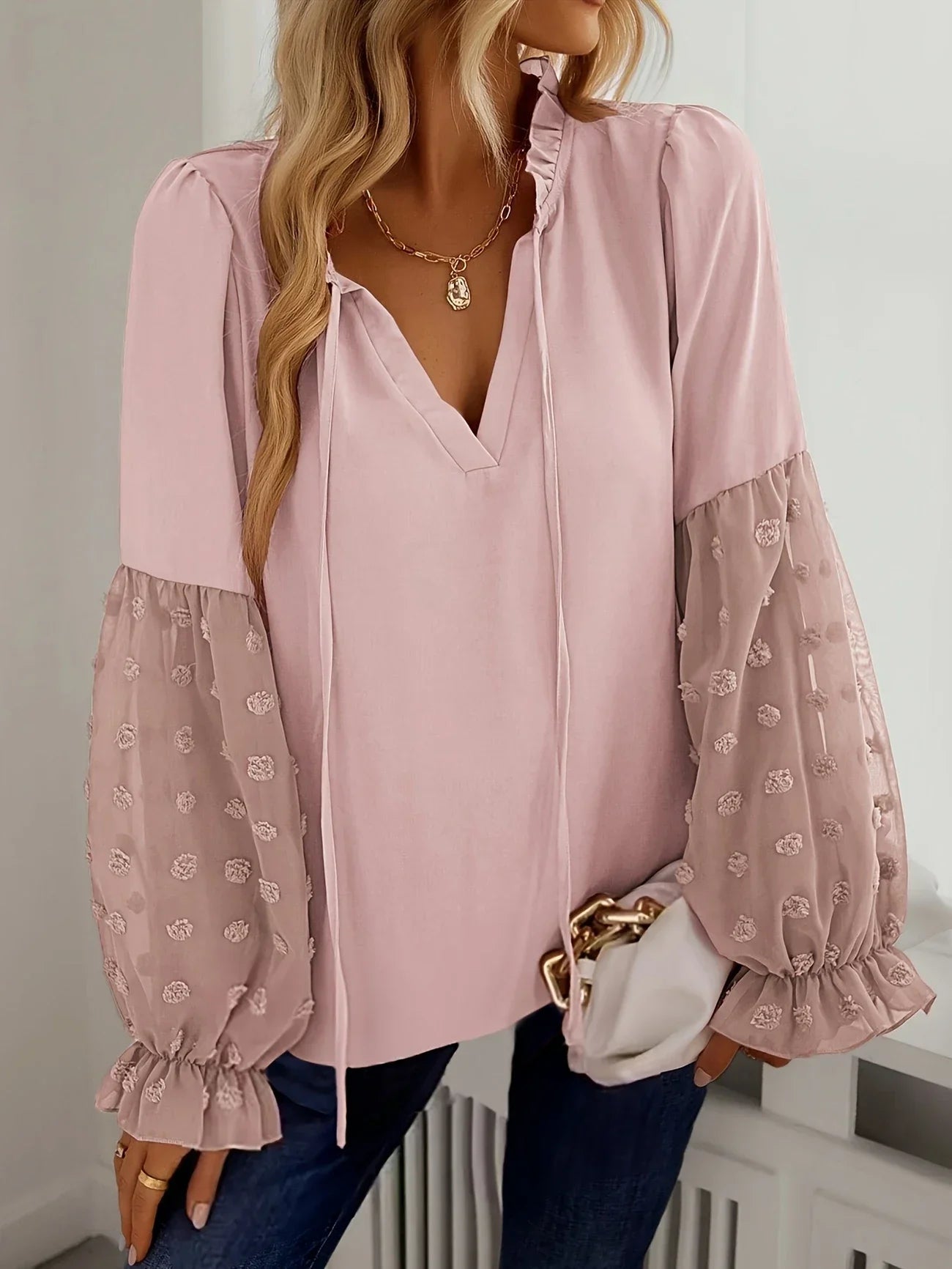 Plus Size 1XL-5XL Women Spring Autumn Women’s Leisure Long Sleeve Blouse Tops Shirt Women V-neck Fashion Shirt Blouses Clothing