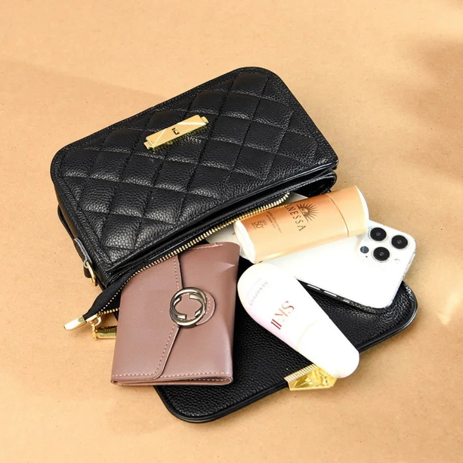 Genuine Leather Bag for Women Luxury Brand Small Ladies Handbag High Quality Natural Cowskin Female Shoulder Crossbody Bags Tote
