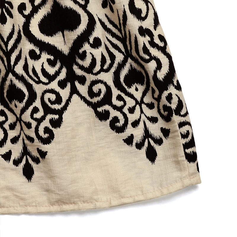 The new ethnic-style printed vacation dress with flying sleeves and a high waist is a hot sale for women in the summer of 2025