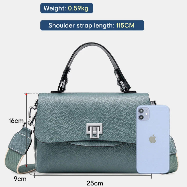 Zency Women Genuine Leather Top-handle Bag Envelope Bags Luxury Designer Shoulder Handbag Ladies Elegant Crossbody For Ladies