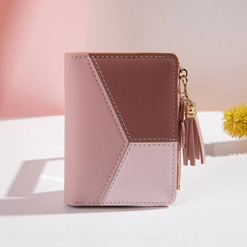 Cartera de mujer de cuero PU, cartera de mujer hecha de cuero, monederos para mujer, tarjetero, monederos portátiles plegables para mujer