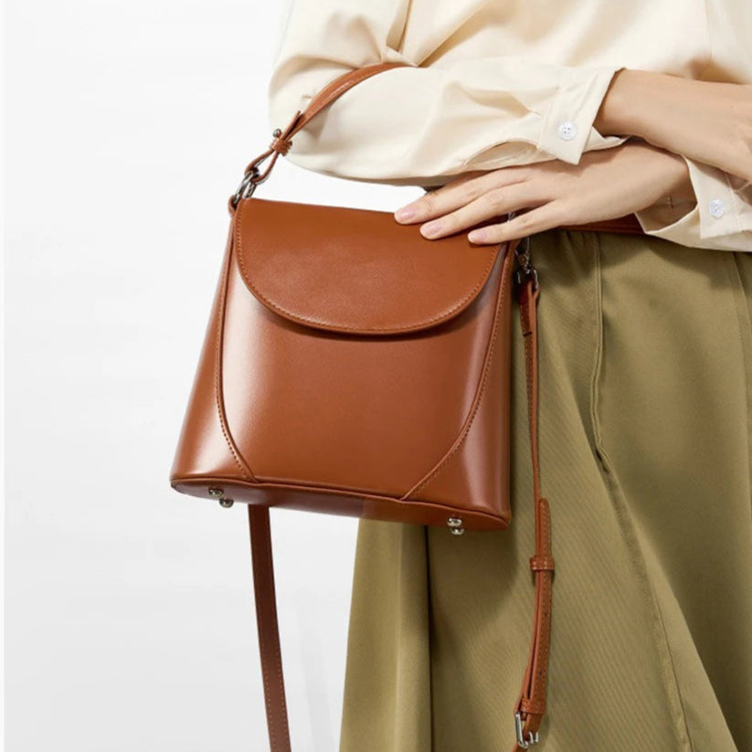 Zency 2025 Trendy Elegant Handbag Genuine Leather Shoulder Cross body French Style Girls Small Phone Bag With Card Slot