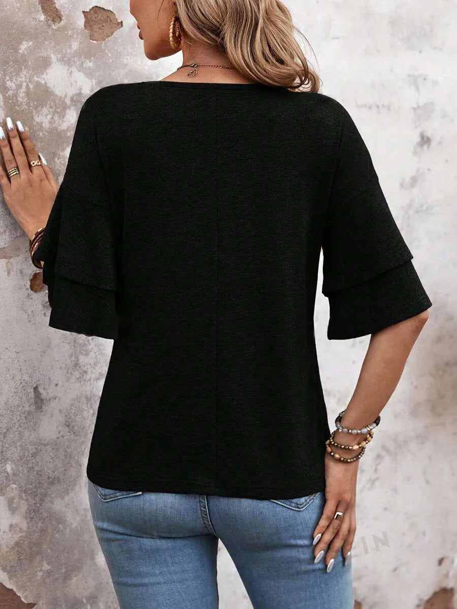 Solid Casual Loose Blouses For Women Fashion 2025 Summer Vintage Women's Oversized Shirts And Blouses Elegant Youth Female Tops