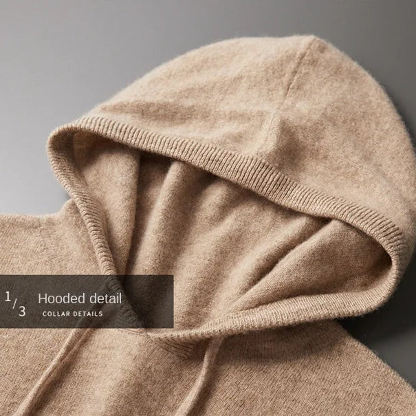 Men's female cashmere One-piece ready-to-wear Hoodie 100% Merino Wool Knitted Sweatshirt Autumn Winter Casual Large Top Long