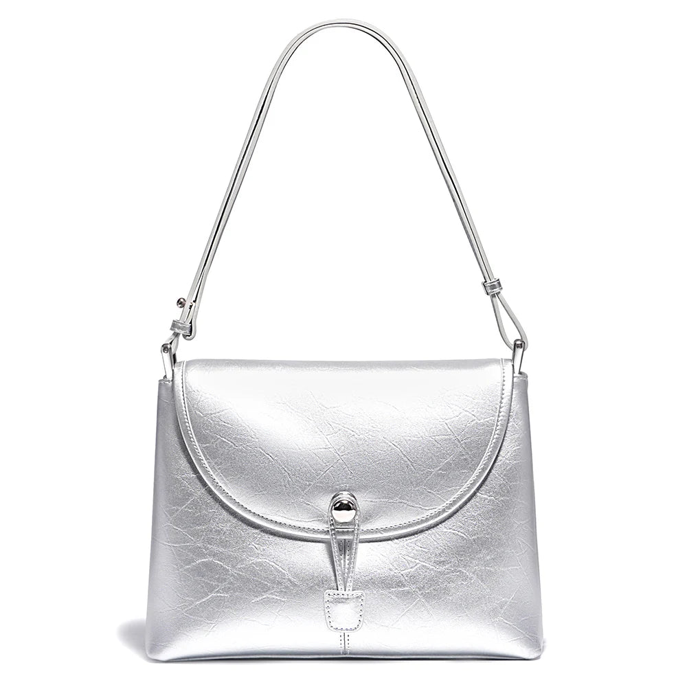 Zency 2025 Women's Soft Leather Handbag Large Pocket Tote Bag Shoulder Crossbody Luxury Bag Gift Lady Underarm Bag Adjustable