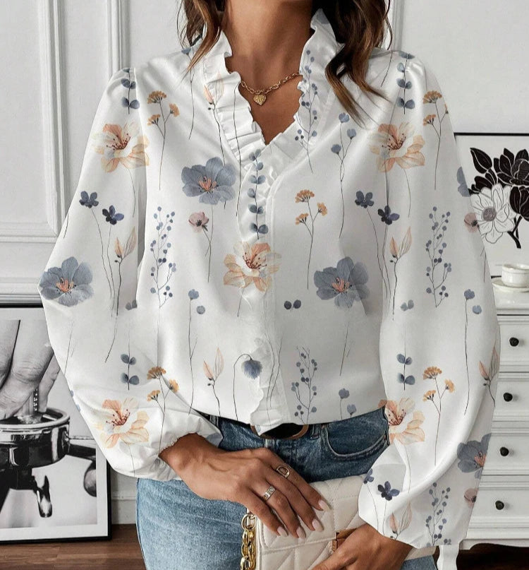 Women's Blouse Elegant Polka Dots T-shirt Spring Summer Fashion Skew Collar Print Long Sleeve Casual Harajuku Tops Female