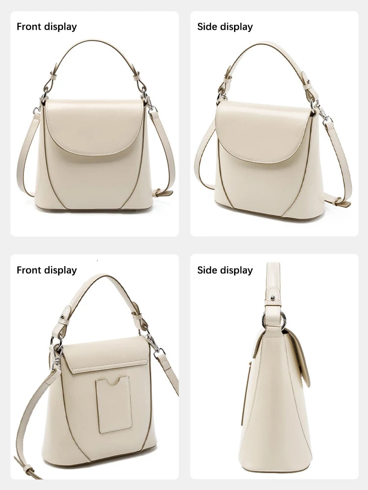 Zency 2025 Trendy Elegant Handbag Genuine Leather Shoulder Cross body French Style Girls Small Phone Bag With Card Slot