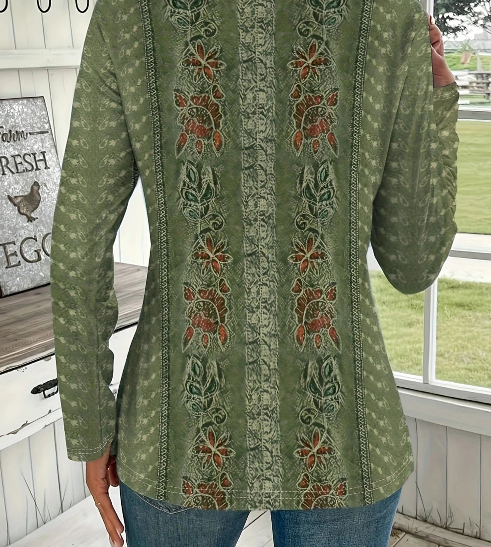 Elegant Casual Woman T-Shirt Fashion Loose T-Shirt Woman Temperament Long sleeve T-Shirt Holiday Weekend