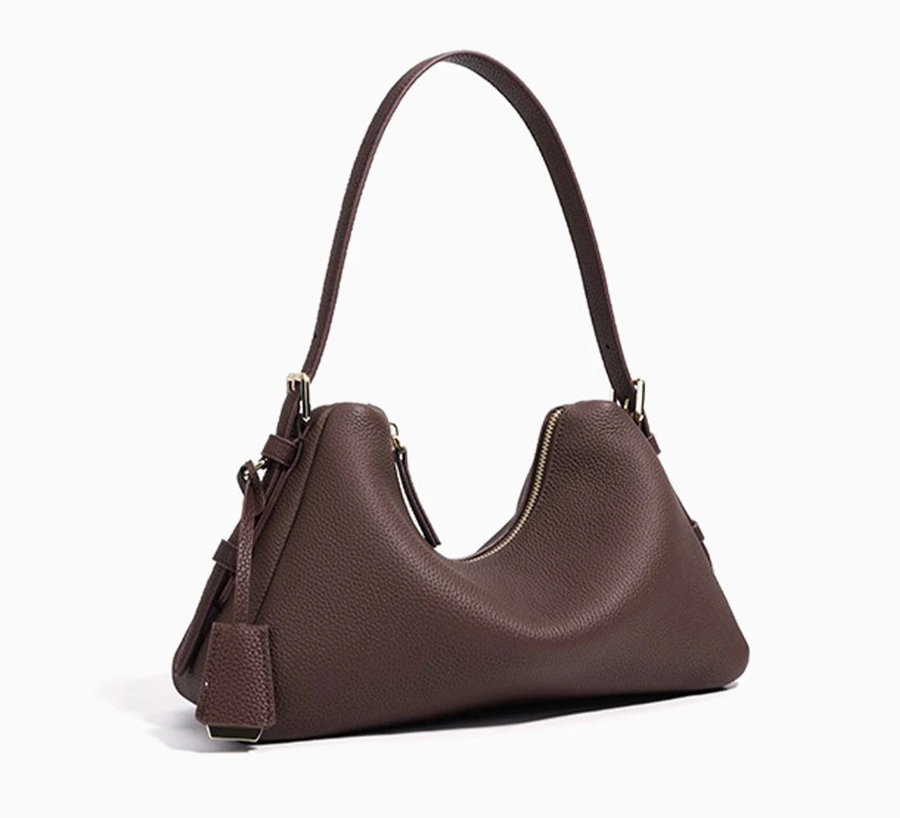 Zency Genuine Leather Satchel Bags For Women Simple Fashion Ladies Underarm Handbag Large Capacity Shoulder Bag 2025 New