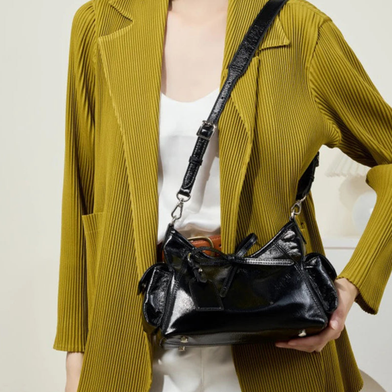 Zency Stylish Soft Leather Top-handle Bag Chain Handbag For Women Bag Black Beige Crossbody Sac Underarm Bags