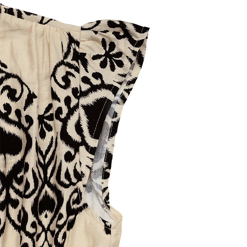 The new ethnic-style printed vacation dress with flying sleeves and a high waist is a hot sale for women in the summer of 2025