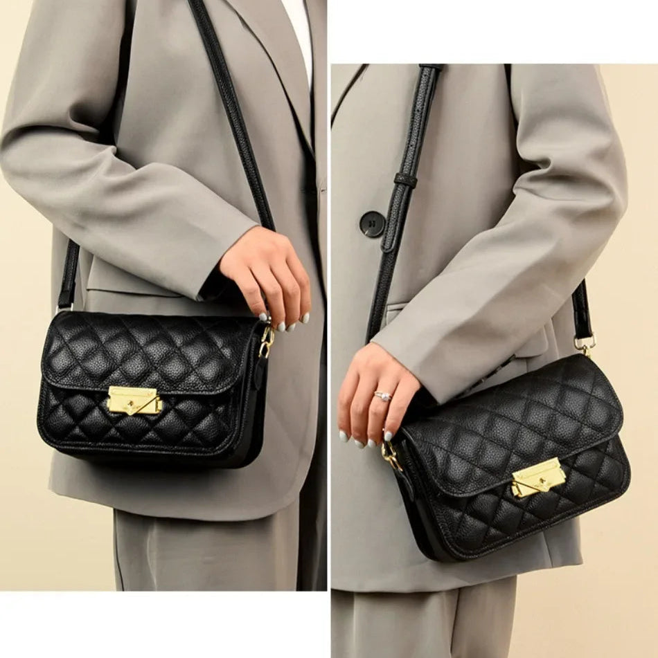 Genuine Leather Bag for Women Luxury Brand Small Ladies Handbag High Quality Natural Cowskin Female Shoulder Crossbody Bags Tote