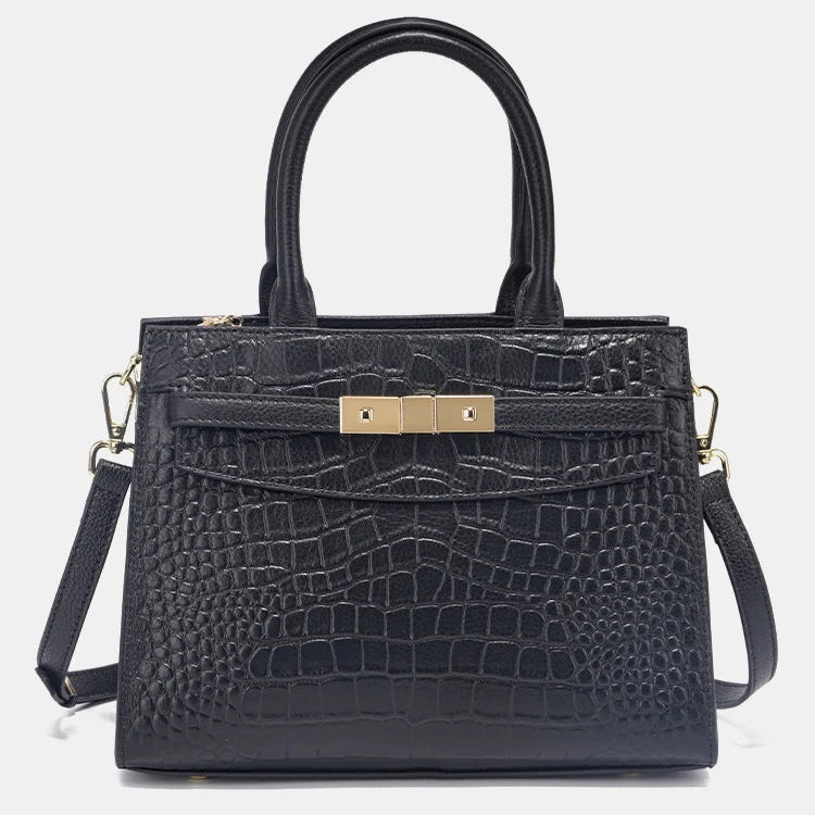 Zency Cowhide High Quality Ladies Handbags Genuine Leather Top-handle Bag For Work Luxury Designer Brand Crossbody Mom Bag