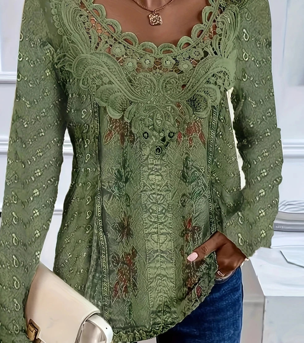Elegant Casual Woman T-Shirt Fashion Loose T-Shirt Woman Temperament Long sleeve T-Shirt Holiday Weekend