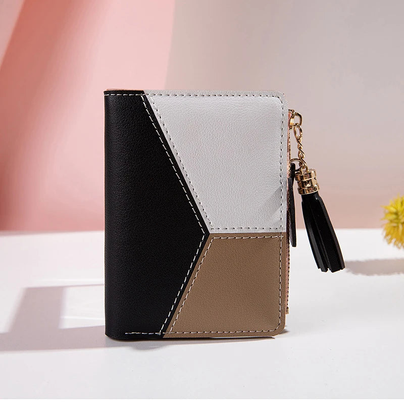 Cartera de mujer de cuero PU, cartera de mujer hecha de cuero, monederos para mujer, tarjetero, monederos portátiles plegables para mujer