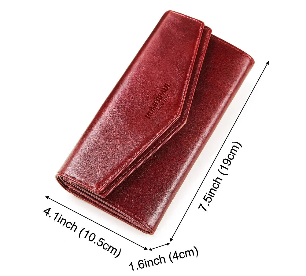 HUMERPAUL Cartera para mujer Capa superior de cuero Bolso largo para teléfono celular con tarjetero RFID de gran capacidad de lujo ﻿ Bolsos de mujer
