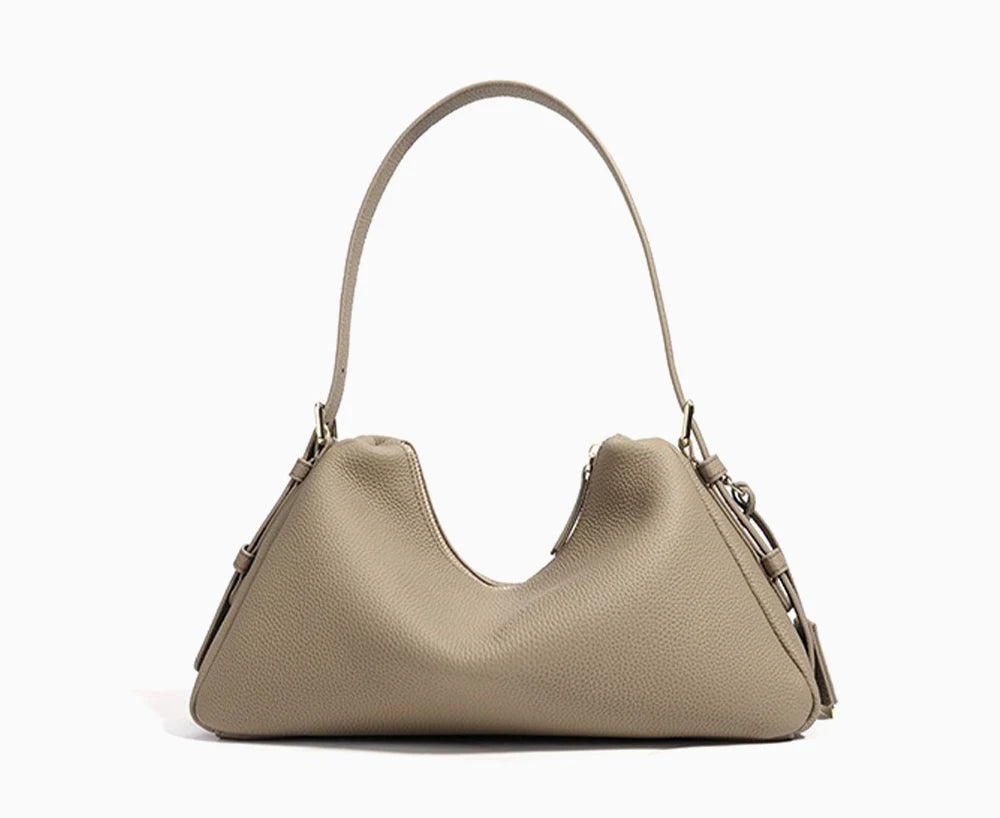 Zency Genuine Leather Satchel Bags For Women Simple Fashion Ladies Underarm Handbag Large Capacity Shoulder Bag 2025 New