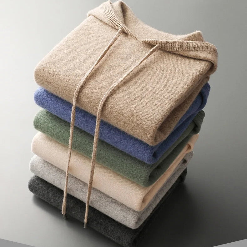 Men's female cashmere One-piece ready-to-wear Hoodie 100% Merino Wool Knitted Sweatshirt Autumn Winter Casual Large Top Long