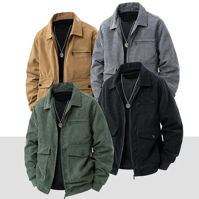 2025 new men's corduroy jacket spring and autumn fashion casual comfortable coat skin-friendly soft and warm jacket