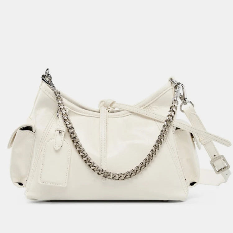 Zency Stylish Soft Leather Top-handle Bag Chain Handbag For Women Bag Black Beige Crossbody Sac Underarm Bags