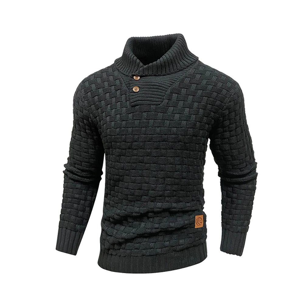 Men’s Sweater Winter Knitted Crew Neck Warm Soft Long Sleeve Pullover Textured Ribbed Edge Comfortable High Quality Top US Size