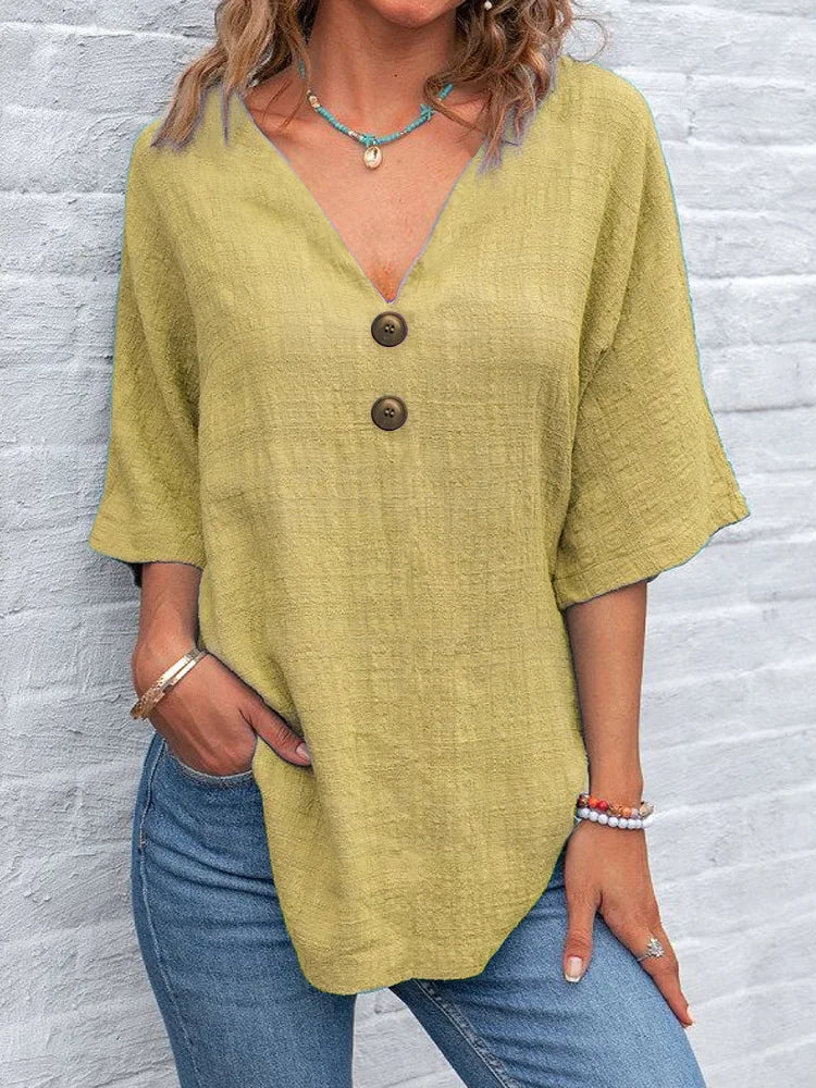 Blusa Femenina Elegante con Botones