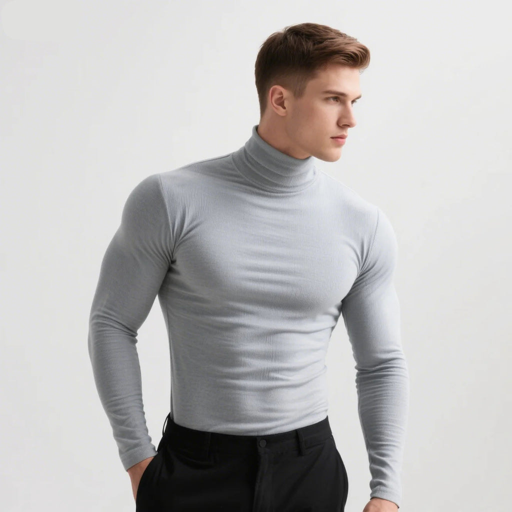 Thermal Underwear Tops Men Winter Clothes Thermal Shirt Autumn Men's Winter Tights High Neck Thin Slim Fit Long Sleeve T-shirt