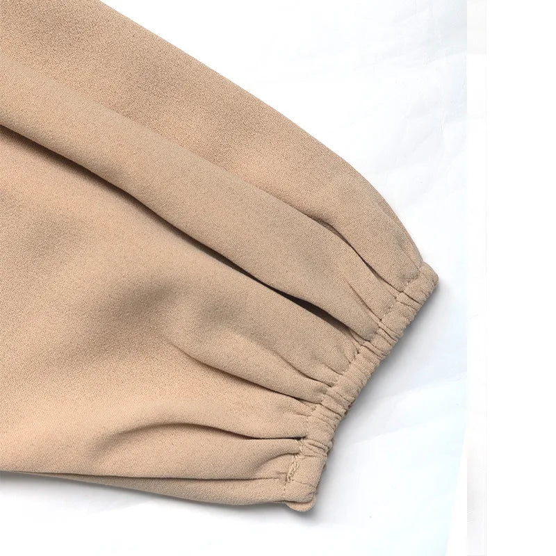 2025 Spring Khaki Casual V Neck Pullover Top Women Lantern Long Sleeve T-shirt Lady Elegant Autumn Ruffle Club Tops Clothes