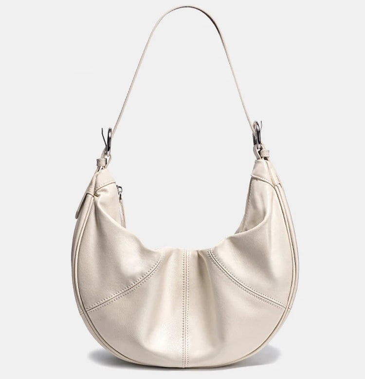 Zency Women Genuine Leather Hobo Bags Shoulder Crossbody Large Capacity Handbag With Two Straps Zip Pockets 2024