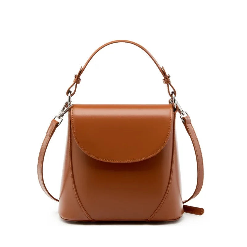 Zency 2025 Trendy Elegant Handbag Genuine Leather Shoulder Cross body French Style Girls Small Phone Bag With Card Slot