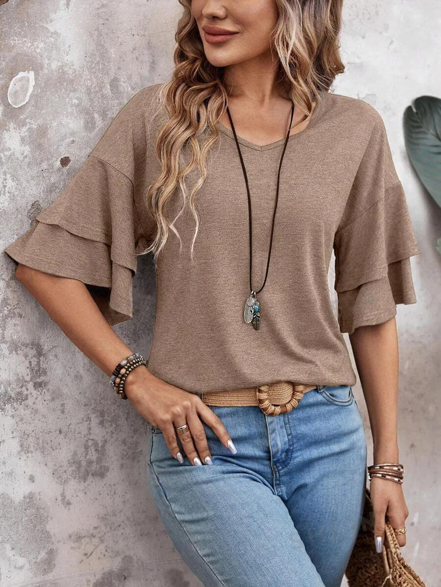 Solid Casual Loose Blouses For Women Fashion 2025 Summer Vintage Women's Oversized Shirts And Blouses Elegant Youth Female Tops