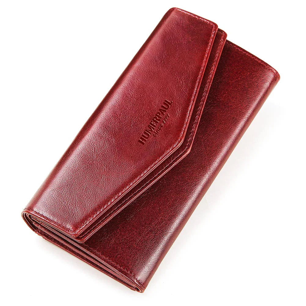 HUMERPAUL Cartera para mujer Capa superior de cuero Bolso largo para teléfono celular con tarjetero RFID de gran capacidad de lujo ﻿ Bolsos de mujer