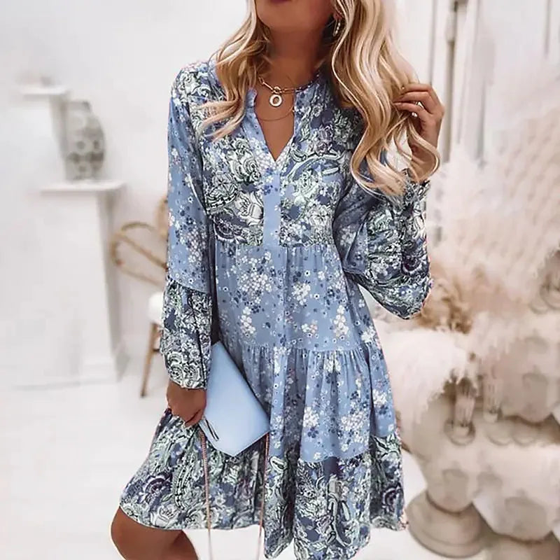 Women's Printed Patchwork ort Dr Summer High Waist Knitted Polyester Fiber Thiened Basic Sle Chinese Production